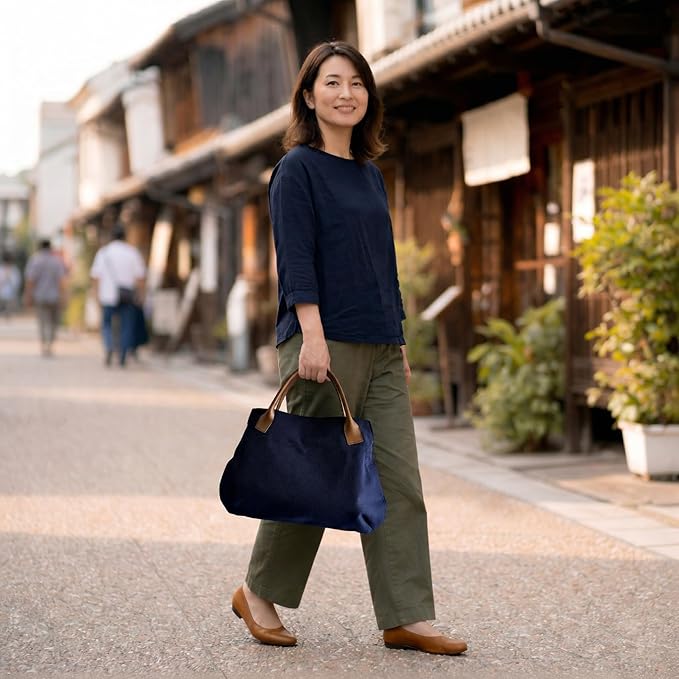 【日本製】豊橋帆前掛け生地 UPCYCLE OMUSUBIトート（ダーツ入） ミニトート