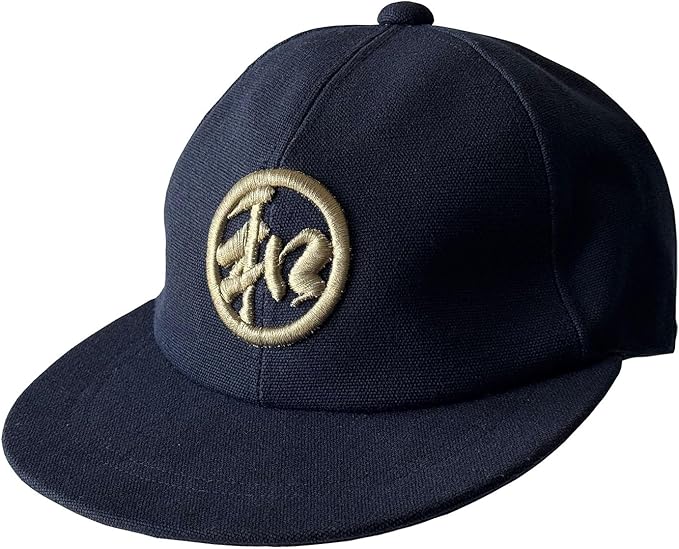 【日本製】豊橋帆前掛け生地 CAP 紺 刺繍入り