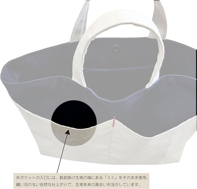 【日本製】豊橋帆前掛け生地 UPCYCLE ツートーントートバッグ 自立 ランチトート ミニトート 外ポケット付き