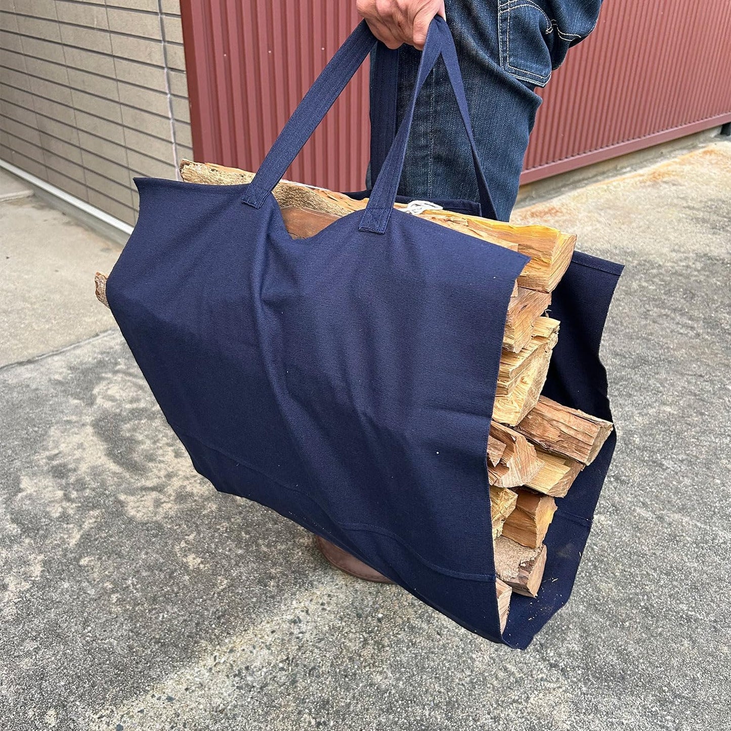 【日本製】豊橋帆前掛け生地 UPCYCLE 薪バッグ