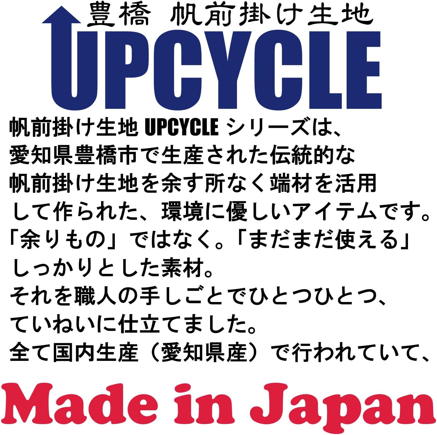 【日本製】豊橋帆前掛け生地 UPCYCLE 薪バッグ