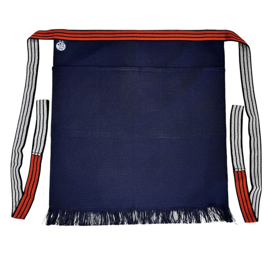 【日本製】豊橋帆前掛け 短寸(約50cm) 切り下げ２ポケット