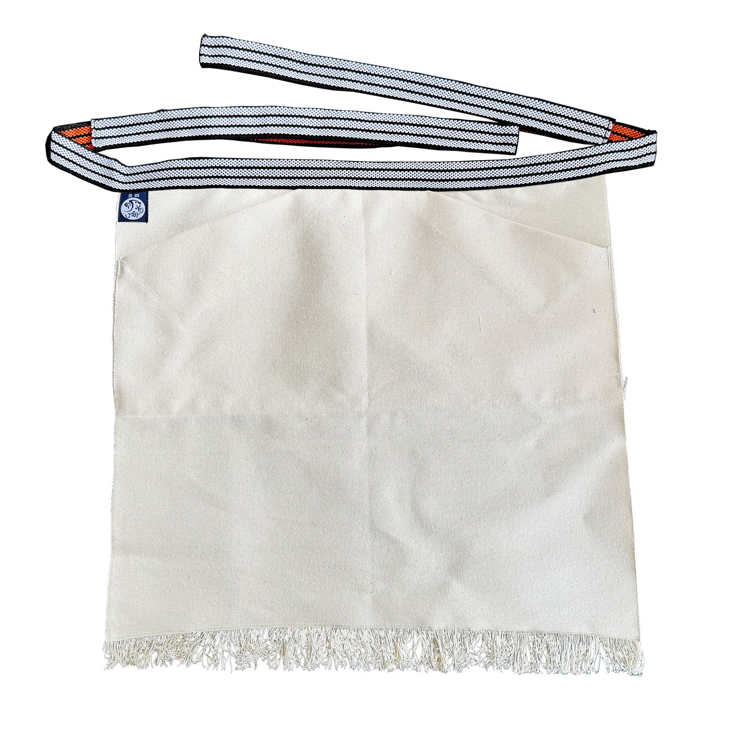 特織3番 帆前掛け 綿100％ 短寸両ポケット (長さ約48cm)