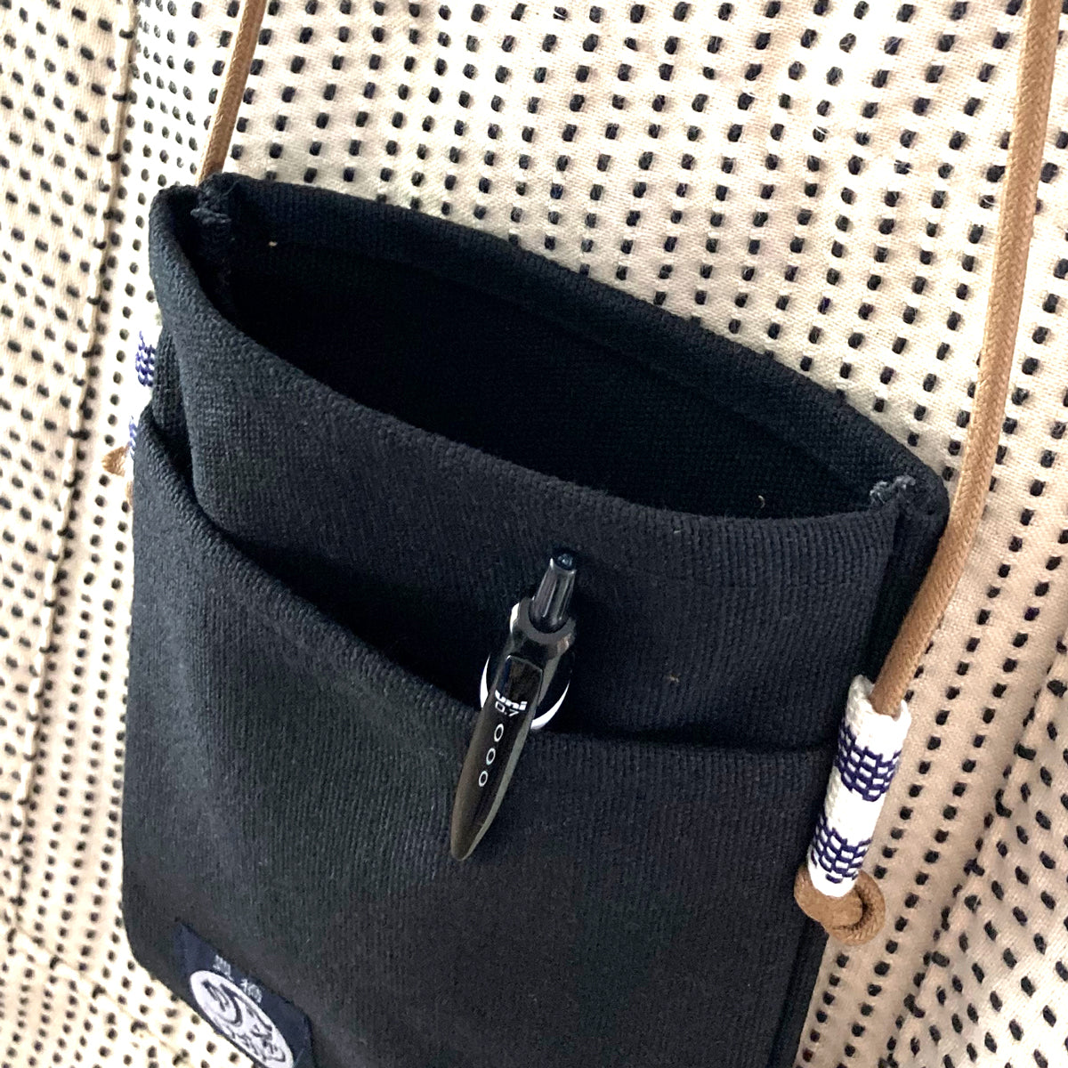 【日本製】帆前掛け生地使用 スマホ入れ ショルダーポーチ サイズ：約12x17.5cm