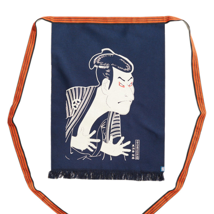 ＜コラボ商品＞プリント帆前掛け 浮世絵「浮世絵「写楽・江戸兵衛」豊橋帆前掛け【日本製】